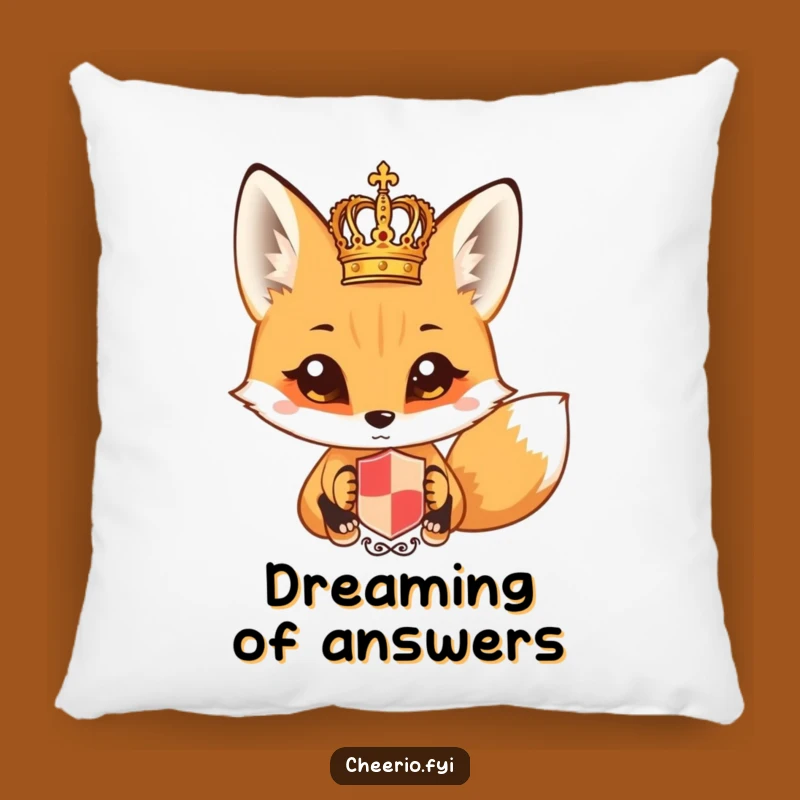 Funny Curious Fox Crest Pillow - Cozy & Hilarious Royal Accent Cushion