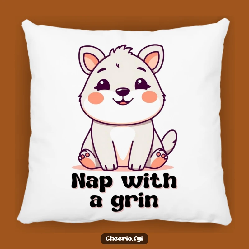 Funny Cute Animal Grin Pillow: Cozy Comfort with a Smile