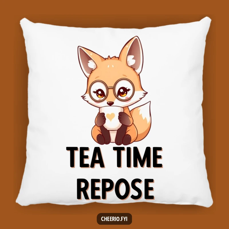 Funny Fox Monocle Tea Pillow, Cozy Elegance Perfect Gift