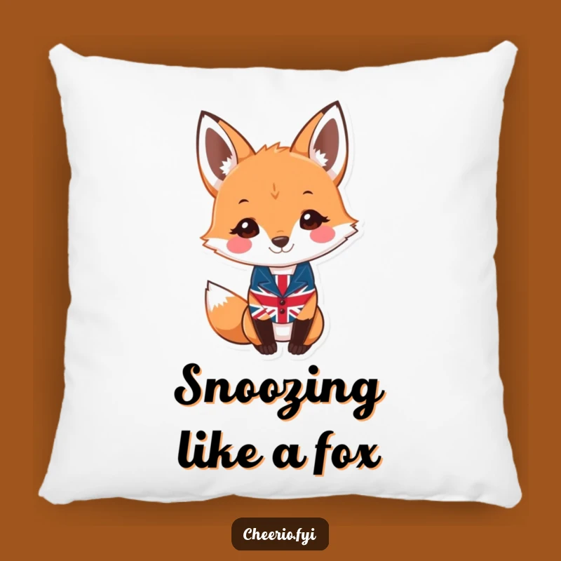 Funny Fox Pillow - Cozy British Charm with a Witty Grin