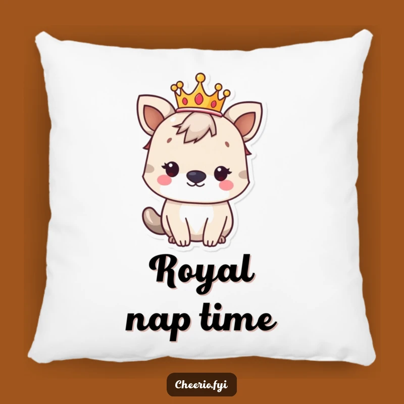 Funny Regal British Animal Crown Pillow - Cozy Royal Comfort Gift