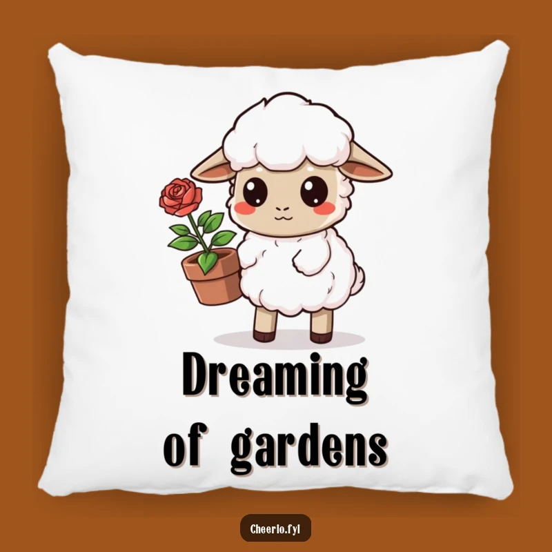 Funny Sheep Rose Pillow - Cozy Determined Comfort Gift
