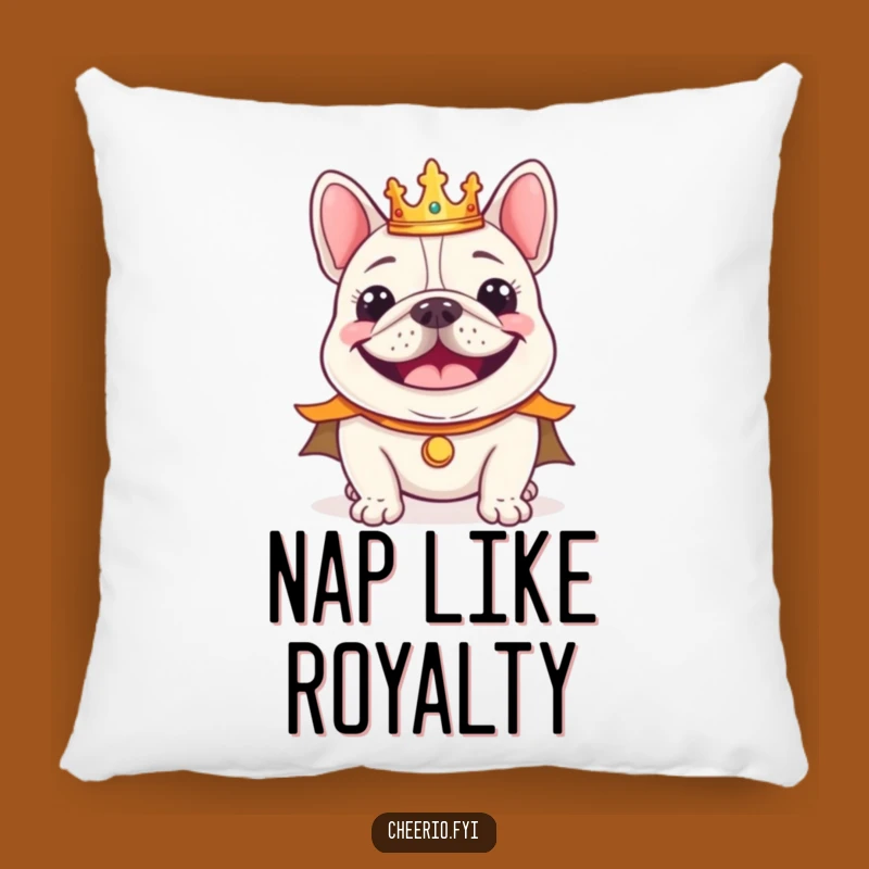 Funny Bulldog King Pillow, Regal Smile Perfect Comfort Gift