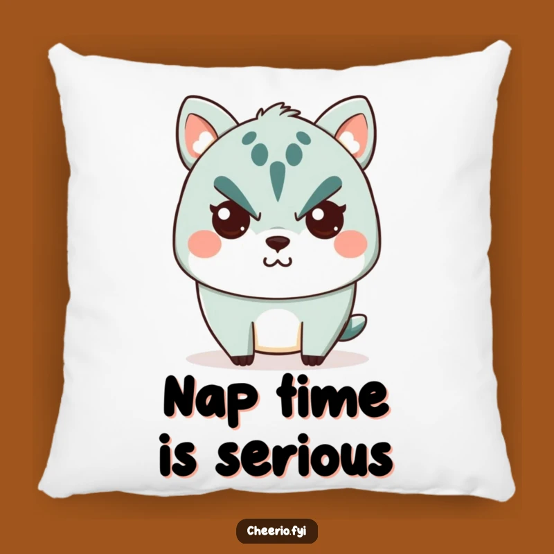 Funny Stern Animal Pillow: Cute Character's Subtle Smile, Cozy Funny Gift!