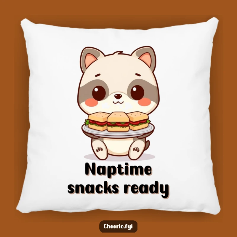 Funny Sandwich Pillow: Stylized Animal Serves Tiny Treats, Comfy & Funny Gift Idea!
