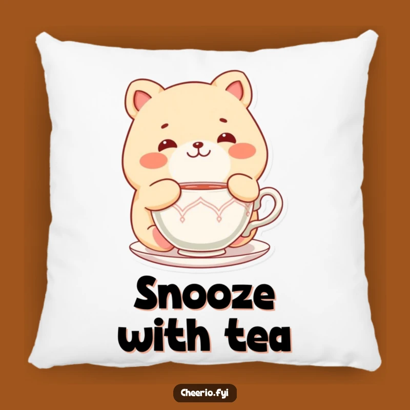 Funny Chubby Cat Pillow: Cozy Delight for Tea Lovers