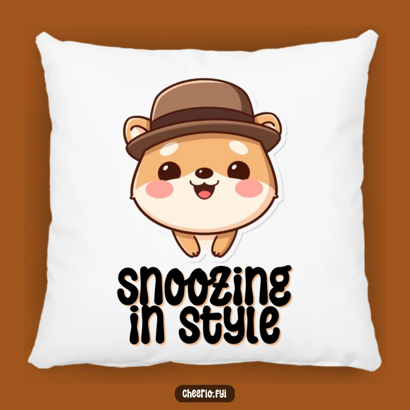 Funny Bowler Hat Animal Pillow - Cozy Sophistication - Great Funny Gift!