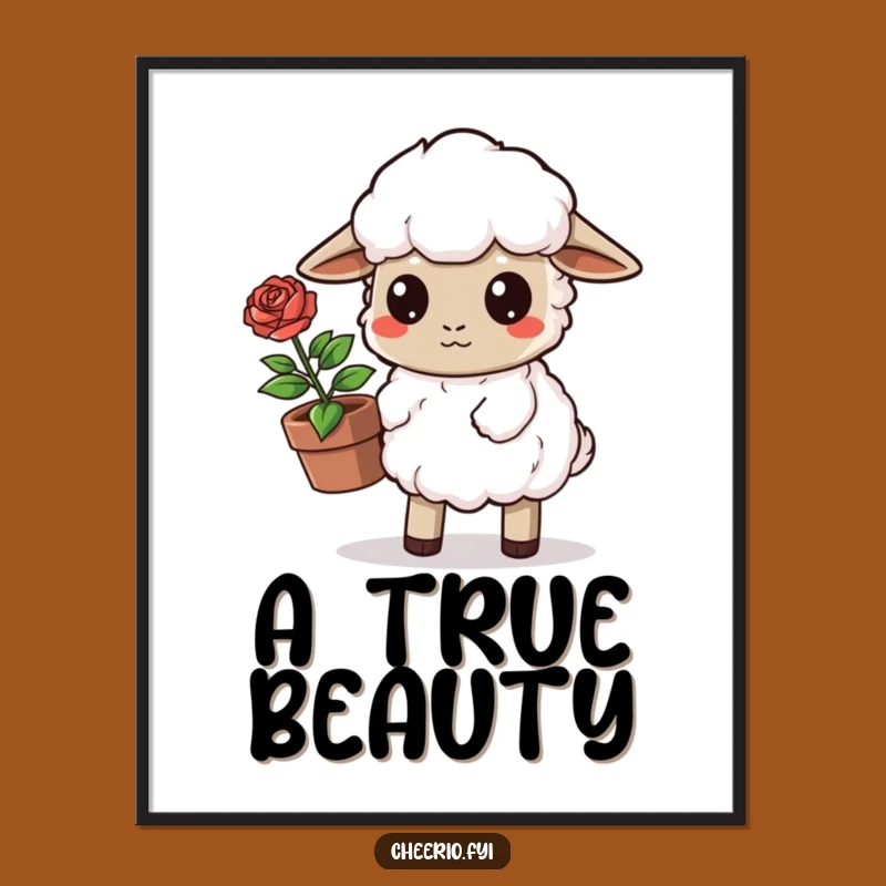 Funny Sheep Rose Digital Art - Determined Gardener Wall Decor