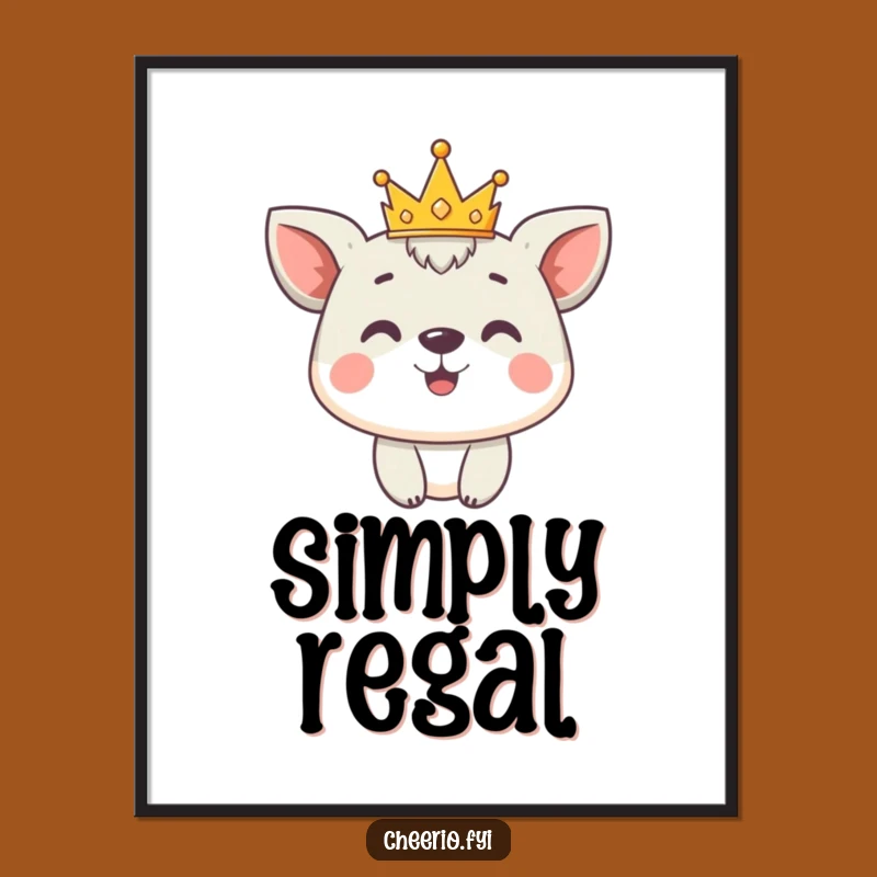 Funny Animal Crown Digital Art: Proud Royal Scene for Instant Decor