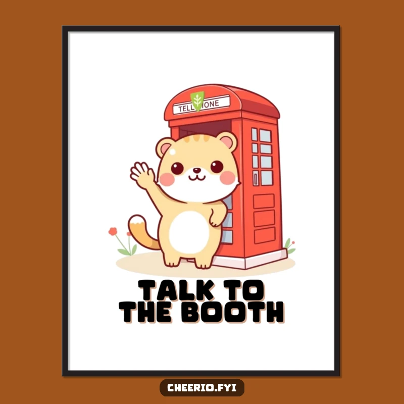 Funny Animal Phone Booth Digital Art: Instant Charm for Your Space