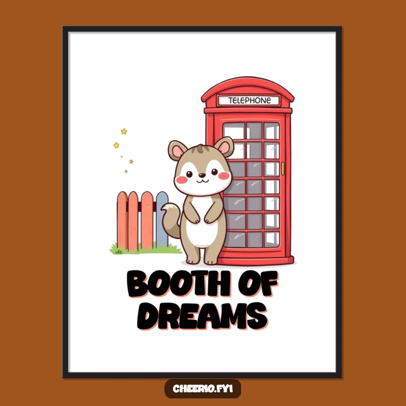 Funny Animal Phone Booth Digital Art, Instant Joy for Your Walls