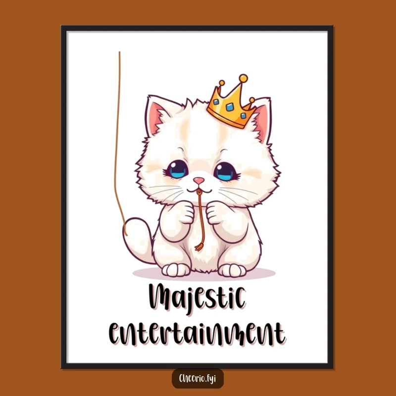 Funny Crown Cat Digital Art - Printable Royal Decor, Instant Funny Gift!