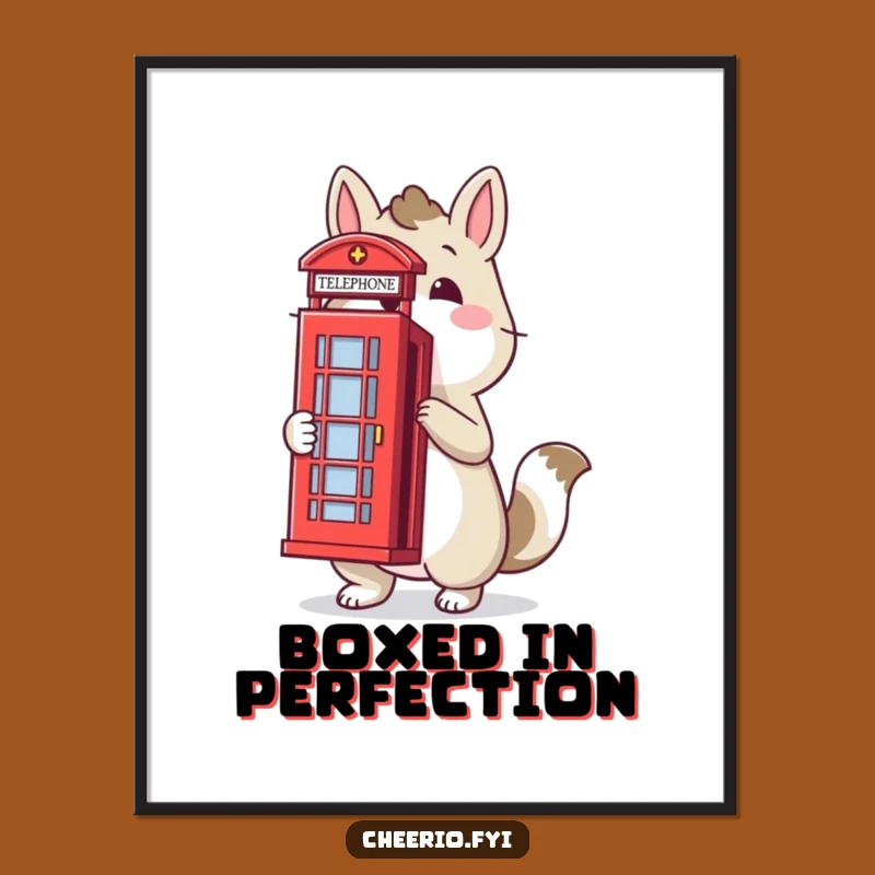 Funny Proud Animal Telephone Box Digital Print: Iconic British Decor