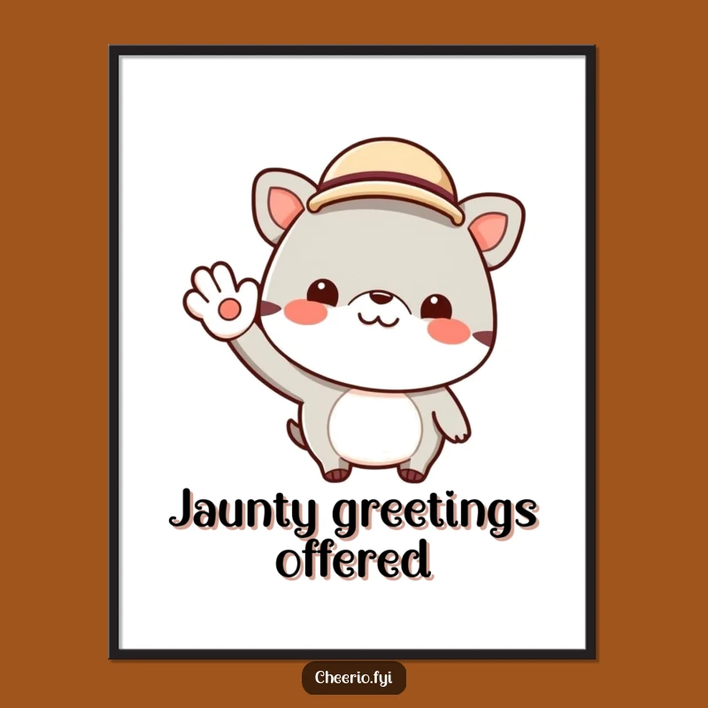 Funny Cheerful Animal Bowler Hat Digital Art - Instant Jaunty Charm