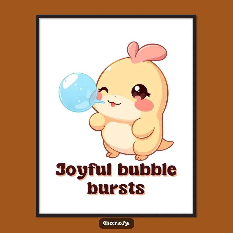 Funny Bubble Creature Digital Art: Bring Cheerful Bubbles and Joy Home!