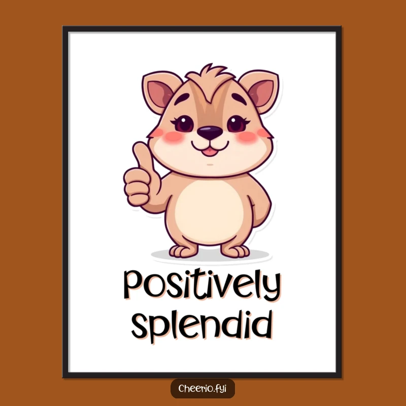 Funny Dignified Animal Thumbs-Up Digital Print: Instant Approval & Art!