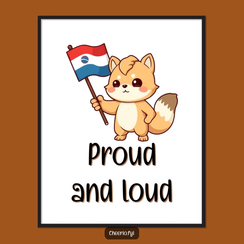 Funny Digital Art: Proud Animal Flag Gesture - Instant Patriot Decor