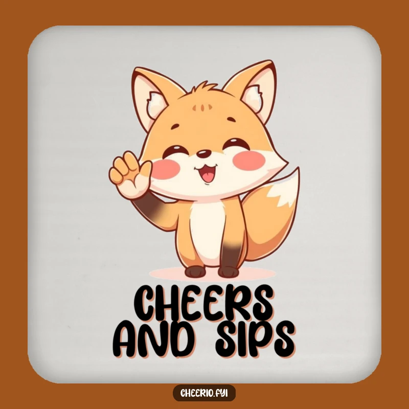 Funny Fox Cheering Coaster: Fanatic Spirit, Surface Protection Gift
