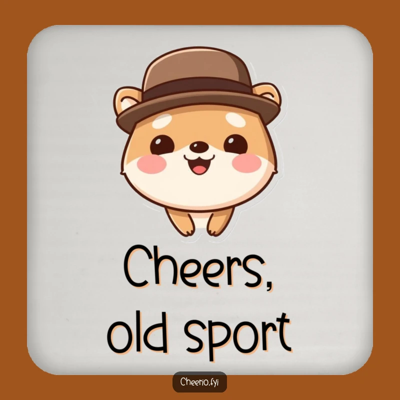 Funny Bowler Hat Animal Coaster - Stylish Protection - Cute Funny Gift