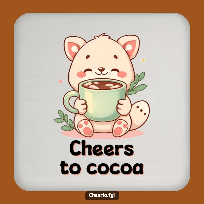 Funny Cozy Cocoa Animal Coaster - Warm Drink Protector Gift
