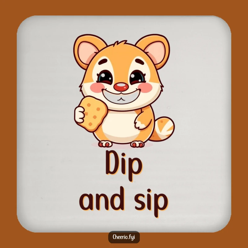 Funny Biscuit Mascot Coaster: Grinning Treat Holder, Surface Protection Gift