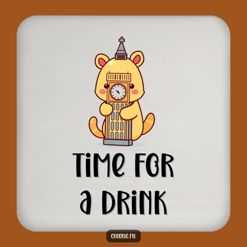 Funny Animal Big Ben Coaster: Protect Surfaces with London Humor