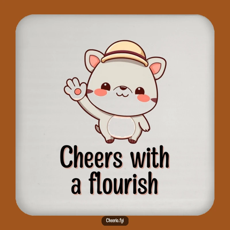 Funny Animal Bowler Hat Coaster - Cheerful Jaunty Decor