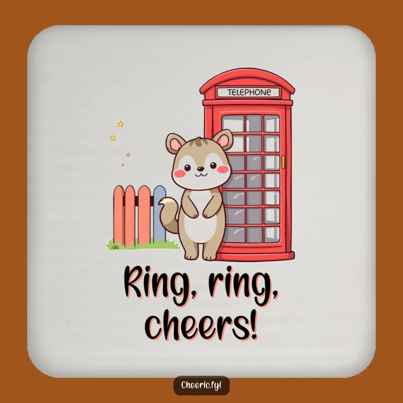 Funny Animal Phone Booth Coaster Set, Protect Surfaces with Style