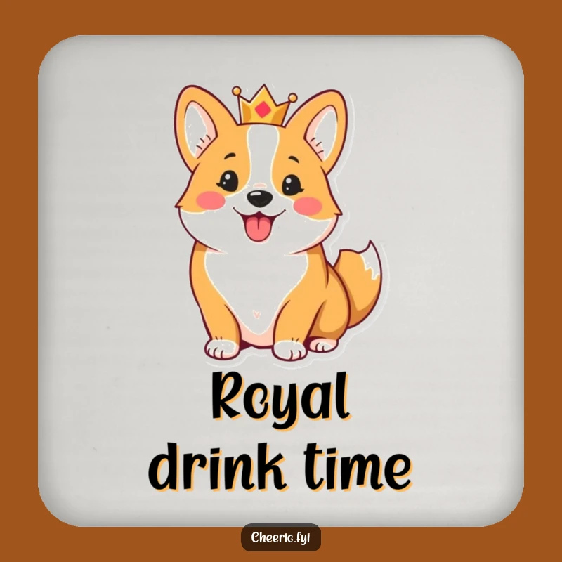 Funny Corgi Crown Coaster Set - Hilarious Royal Protection for Tables Gift