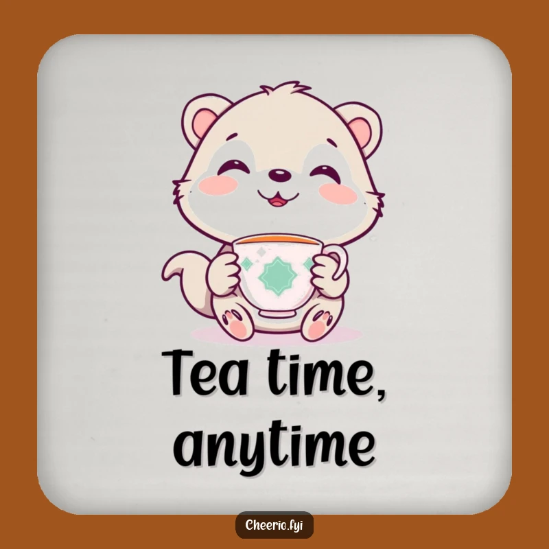 Funny Cute Animal Coaster: Protect Surfaces with Smiling Animal and Teacup, Cute Funny Gift