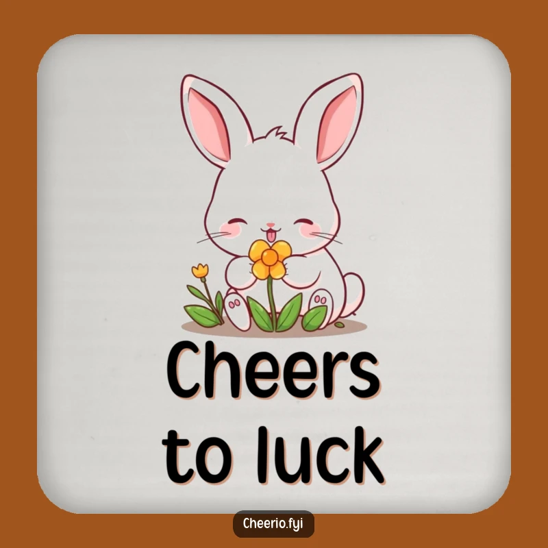 Funny Lucky Rabbit Clover Coasters - Set of Hilarious Good Fortune Drink Protectors