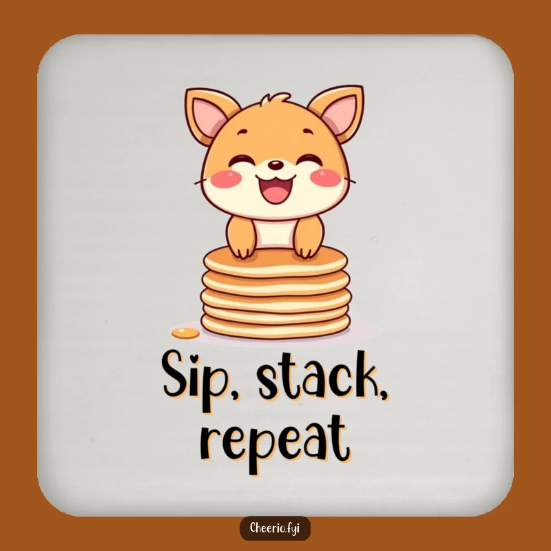 Funny Pancake Animal Coaster: Grin & Stack - Protect Surfaces & Hilarious Funny Gift