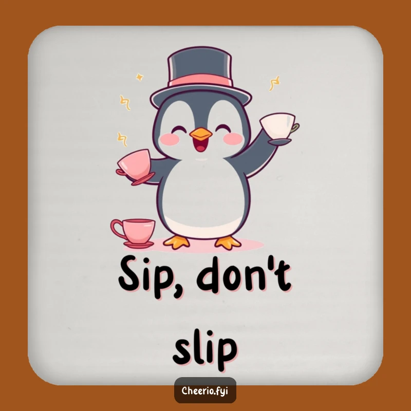 Funny Penguin Juggling Coaster: Protect Surfaces with Flair