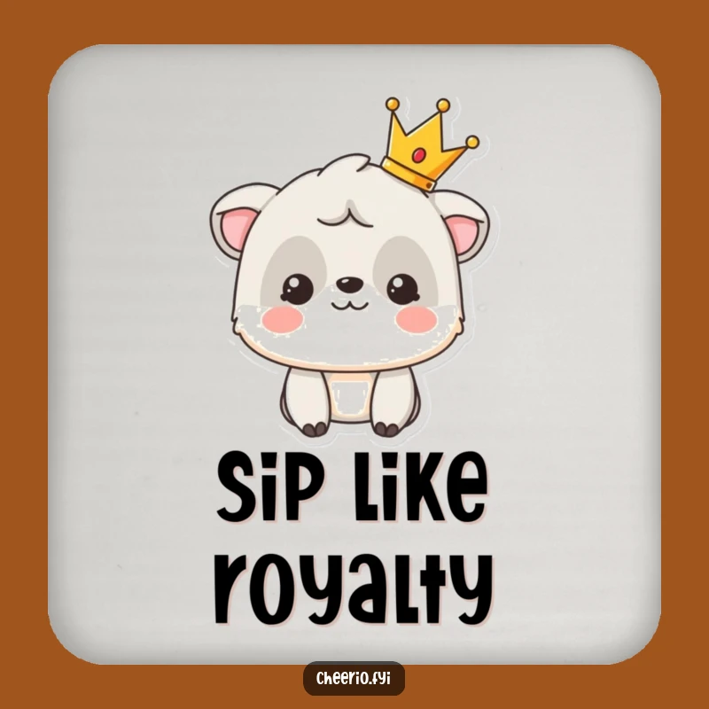 Funny Royal Animal Coaster: Protect Surfaces with Crowned Character, Cute Funny Gift