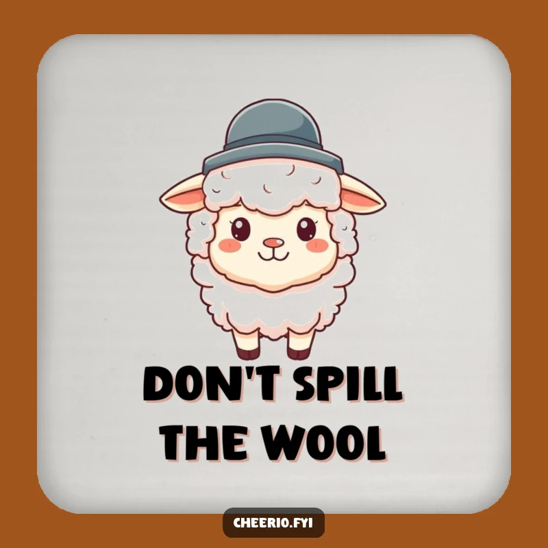 Funny Sheep Bowler Hat Coaster - Protect Surfaces with Humor