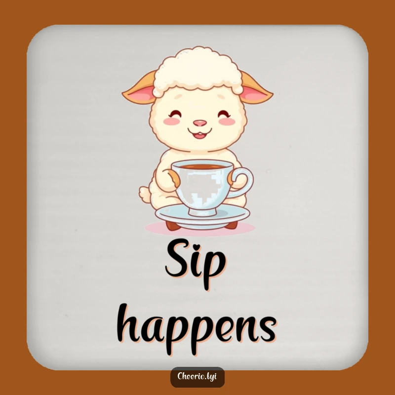 Funny Sheep Tea Time Coaster: Cute Charm for Your Table, Gift
