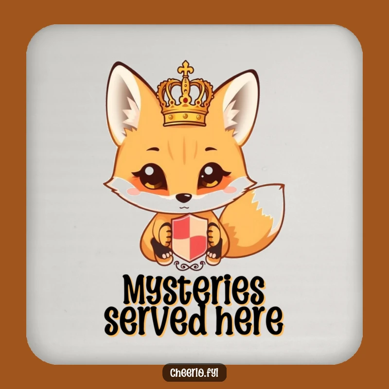 Funny Curious Fox Crest Coasters - Set of Hilarious Royal Drink Protectors