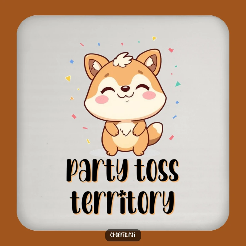 Funny Confetti Animal Coaster: Smirking Celebration - Protect Surfaces with Fun & Funny Gift