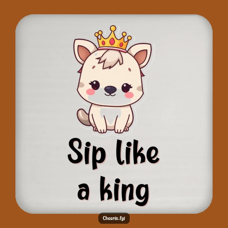 Funny Regal British Animal Crown Coaster - Hilarious Royal Protection Gift