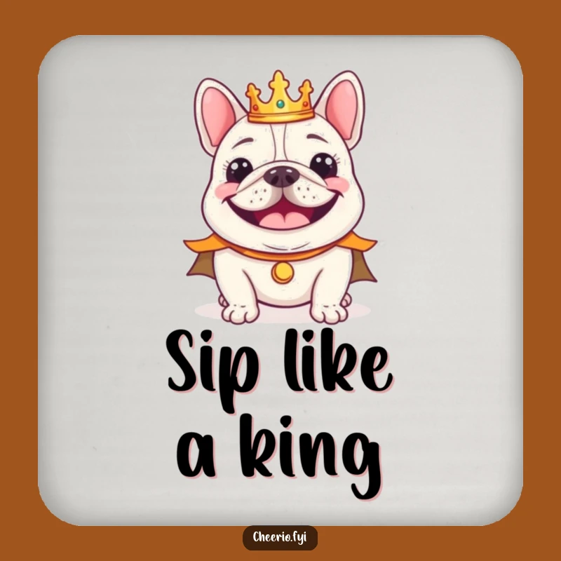 Funny Bulldog King Coaster, Regal Smile Perfect Table Decor Gift