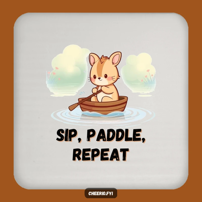 Funny British Animal Rowing Boat Coaster: Protect Surfaces with Whimsical River Humor!