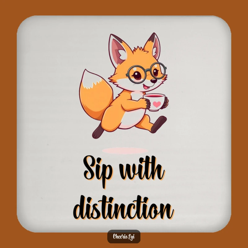 Funny Fox Monocle Coaster Set - Hilarious Sophisticate Protection for Tables Gift