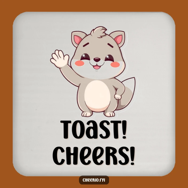 Funny Jaunty Wave Animal Coaster: Smirk Protects Surfaces, Humorous Gift