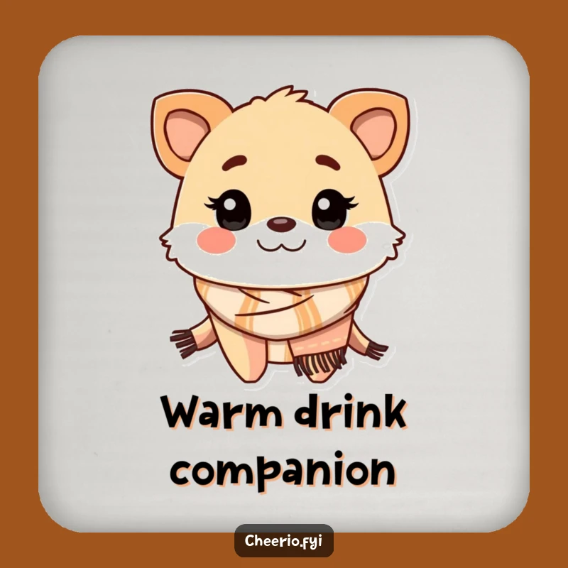 Funny Friendly Creature Scarf Coasters - Cozy Charm for Your Table