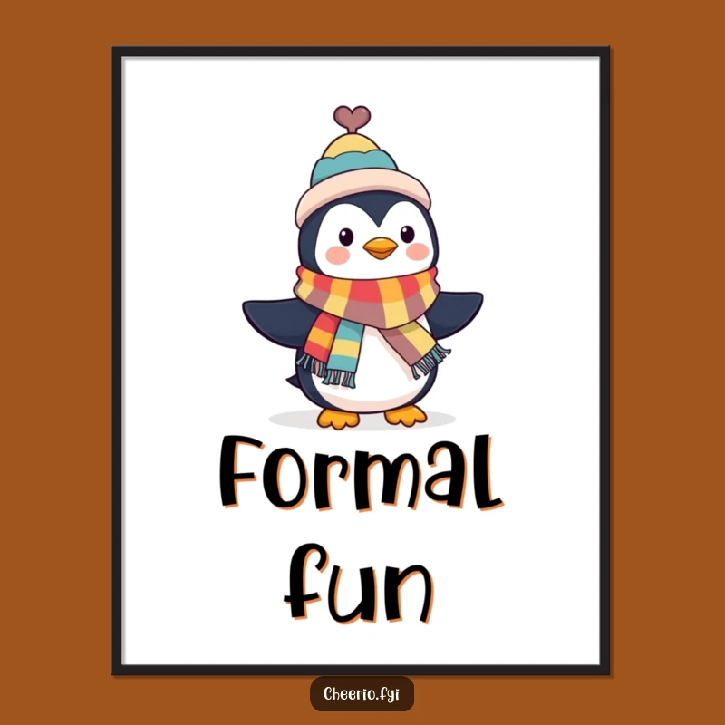 Funny Penguin Top Hat Poster - Dapper Wall Art Gift