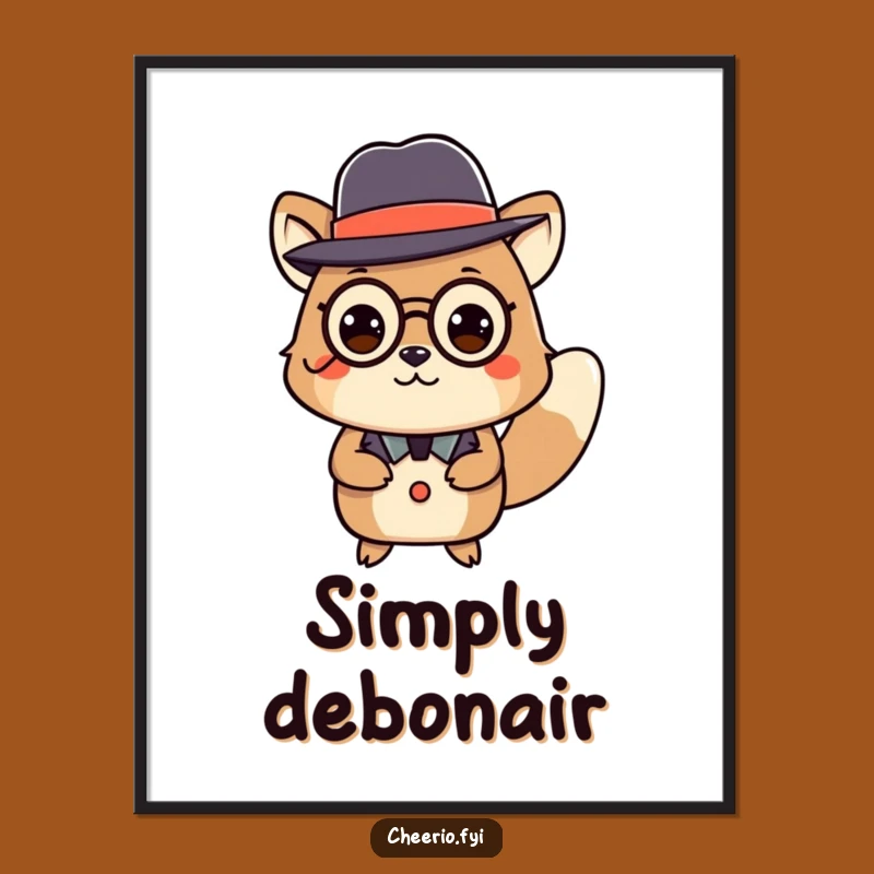 Funny Animal Monocle Curtsey Poster: Elegant Humor for Your Walls, Wonderful Gift Idea