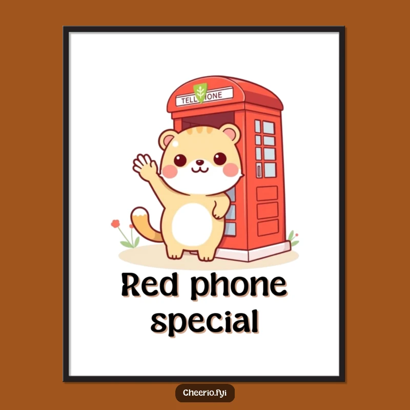 Funny Animal Phone Booth Poster: Iconic Art for a Humorous Space