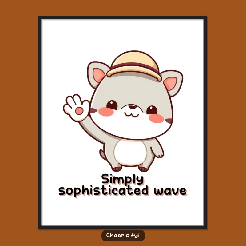 Funny Cheerful Animal Bowler Hat Poster - Jaunty Wall Art