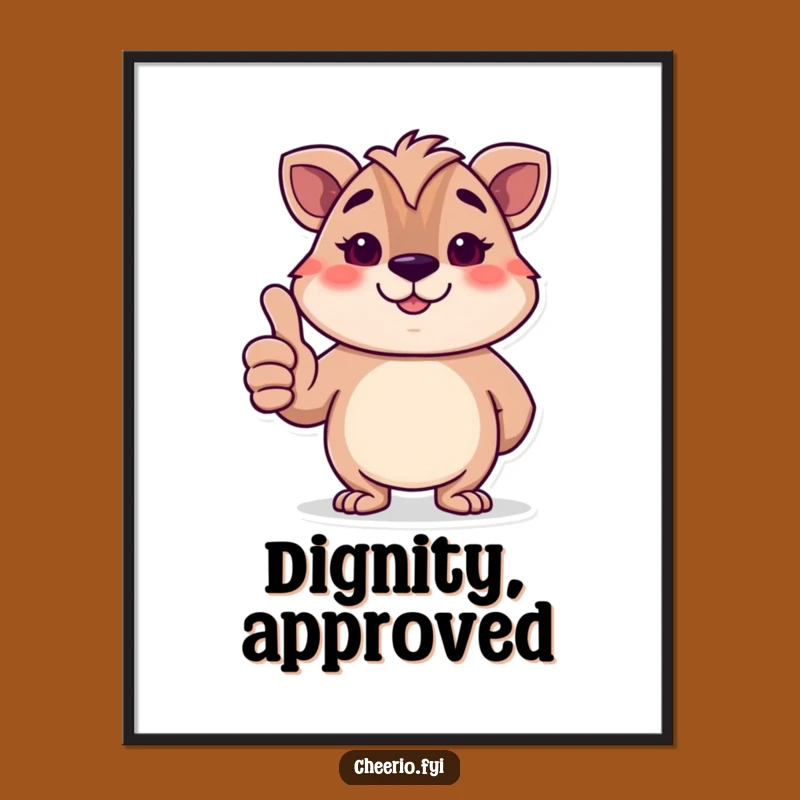 Funny Dignified Animal Thumbs-Up Poster: Polite Art, Perfect Funny Gift!