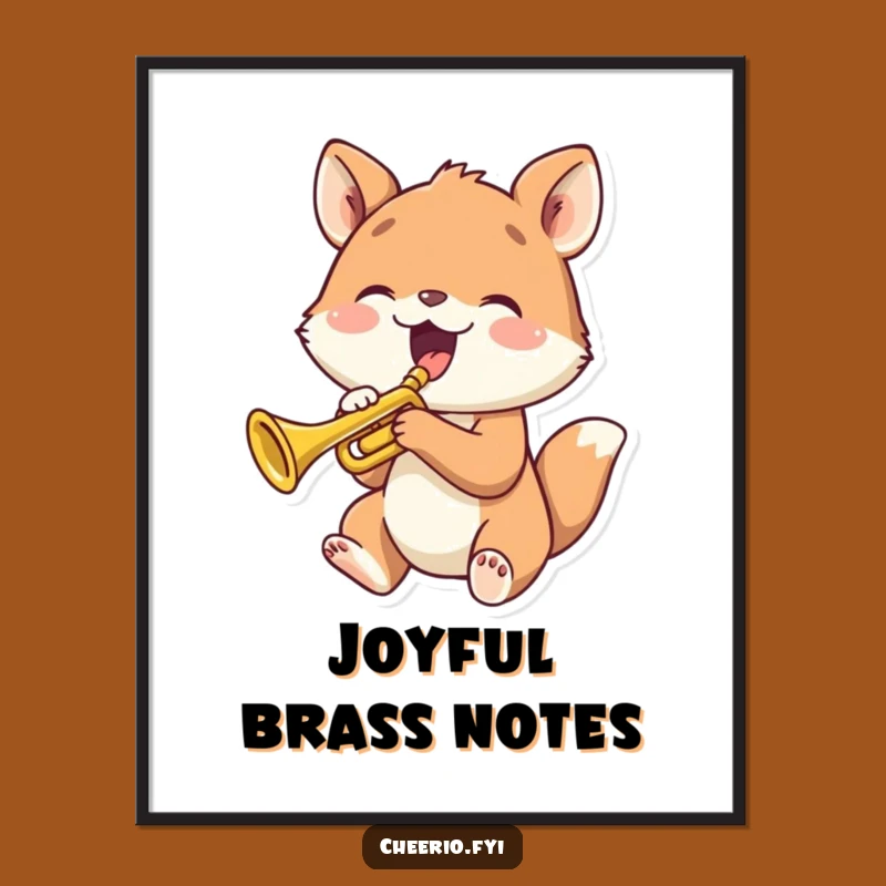 Funny Joyful Trumpet Animal Poster: Musical Art for a Happy Home